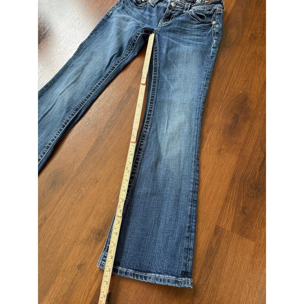 Miss Me Low Rise Boot Cut Jeans Rhinestone Embellished Y2K Western Grunge Sz 28 - Picture 4 of 8